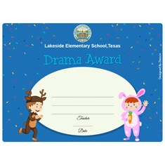 Tiny Tot Drama Classroom Award Certificate